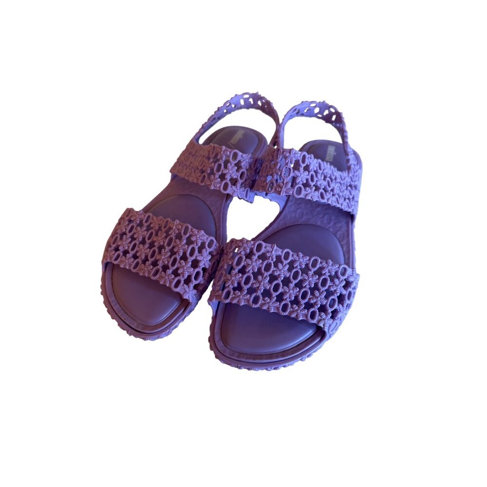 Melissa X Isabela Capeto Purple Vegan Sandals Sz 10 Lightweight‎ Open-Toe Floral